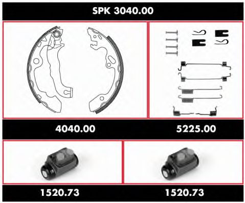 SPK 3040.00 ROADHOUSE Тормозная система Комплект тормозов, барабанный тормозной механизм