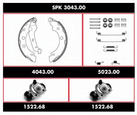 SPK 3043.00 ROADHOUSE Brake System Brake Set, drum brakes