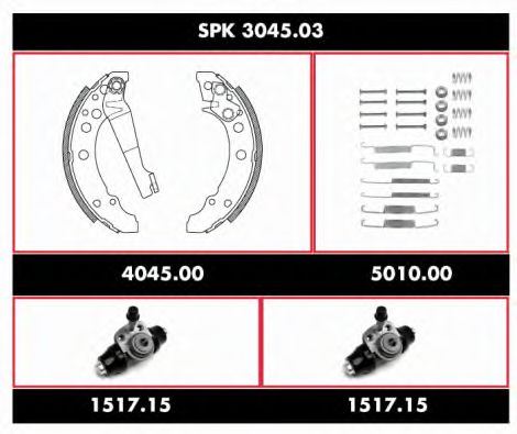 SPK 3045.03 ROADHOUSE Brake System Brake Set, drum brakes