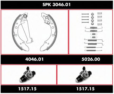 SPK 3046.01 ROADHOUSE Brake System Brake Shoe Set
