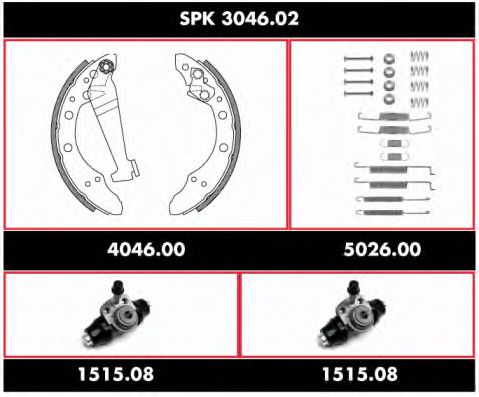 SPK 3046.02 ROADHOUSE Brake Shoe Set