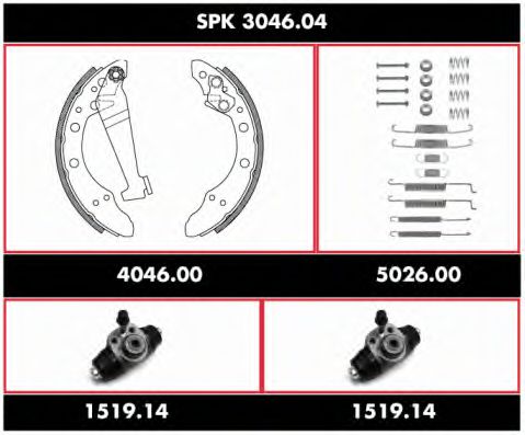 SPK 3046.04 ROADHOUSE Brake System Brake Shoe Set