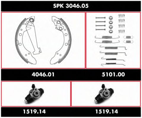 SPK 3046.05 ROADHOUSE Brake System Brake Shoe Set