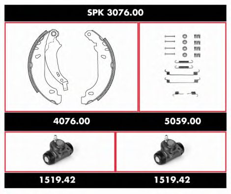 SPK 3076.00 ROADHOUSE Brake System Brake Shoe Set