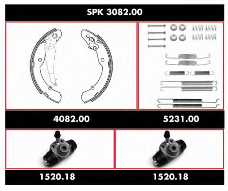 SPK 3082.00 ROADHOUSE Brake System Brake Shoe Set