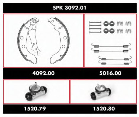 SPK 3092.01 ROADHOUSE Brake System Brake Set, drum brakes