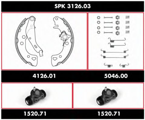 SPK 3126.03 ROADHOUSE Brake Set, drum brakes