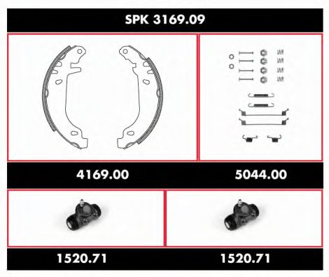 SPK 3169.09 ROADHOUSE Brake Set, drum brakes
