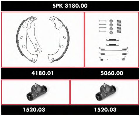 SPK 3180.00 ROADHOUSE Brake System Brake Shoe Set