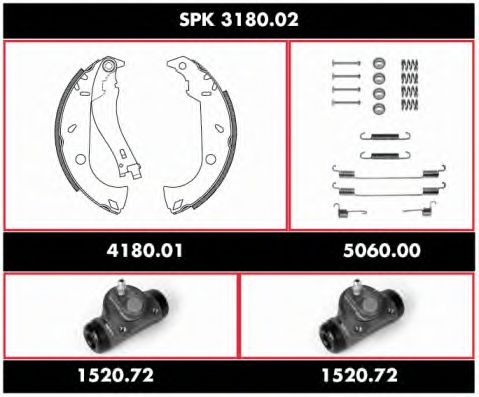 SPK 3180.02 ROADHOUSE Brake System Brake Shoe Set