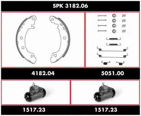 SPK 3182.06 ROADHOUSE Brake System Brake Shoe Set