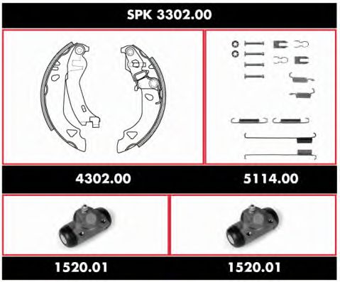 SPK 3302.00 ROADHOUSE Brake System Brake Set, drum brakes