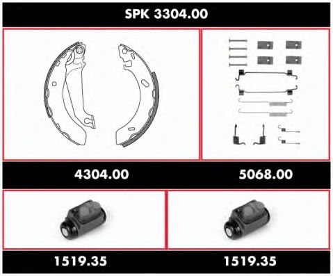 SPK 3304.00 ROADHOUSE Brake System Brake Set, drum brakes