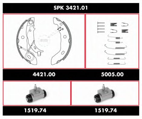 SPK 3421.01 ROADHOUSE Brake System Brake Shoe Set