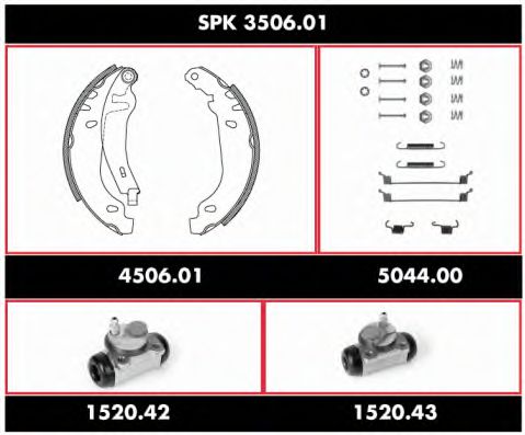 SPK 3506.01 ROADHOUSE Brake System Brake Shoe Set