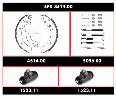 SPK 3514.00 ROADHOUSE Brake Shoe Set