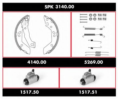 SPK 3140.00 REMSA Тормозная система Комплект тормозов, барабанный тормозной механизм