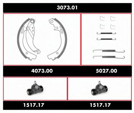 3073.01 REMSA Brake System Brake Shoe Set