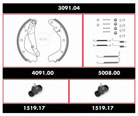 SPK 3091.04 REMSA Brake System Brake Shoe Set