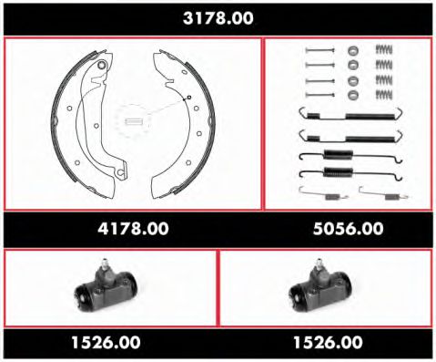 3178.00 REMSA Brake System Brake Shoe Set