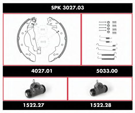SPK 3027.03 REMSA Brake Set, drum brakes
