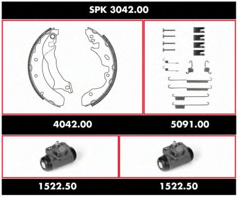 SPK 3042.00 REMSA Brake System Brake Shoe Set