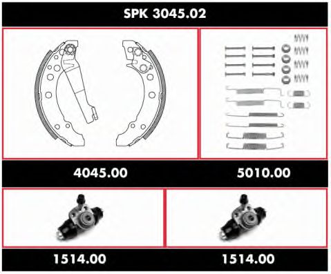 SPK 3045.02 REMSA Brake Shoe Set