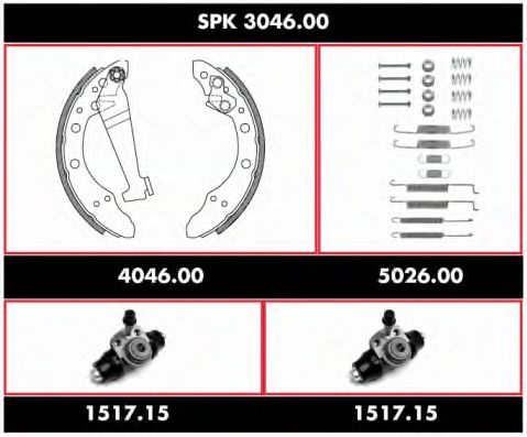 SPK 3046.00 REMSA Brake System Brake Shoe Set
