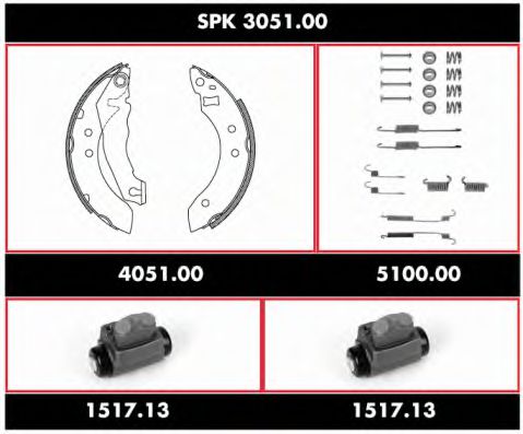 SPK 3051.00 REMSA Brake System Brake Shoe Set
