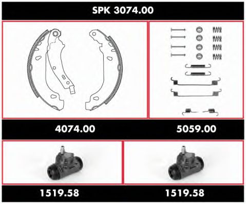 SPK 3074.00 REMSA Brake System Brake Set, drum brakes