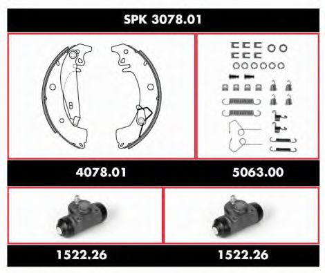 SPK 3078.01 REMSA Brake Set, drum brakes