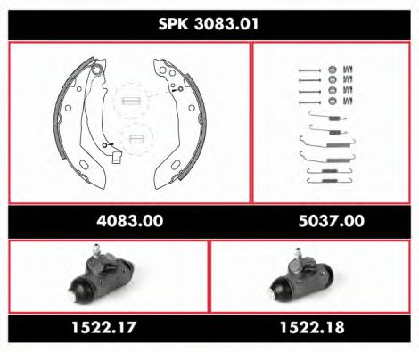 SPK 3083.01 REMSA Brake System Brake Set, drum brakes