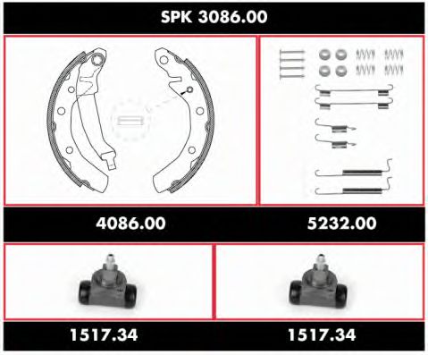 SPK 3086.00 REMSA Brake Shoe Set