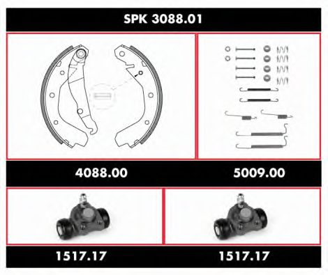 SPK 3088.01 REMSA Brake System Brake Shoe Set