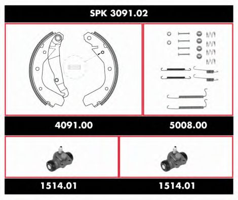 SPK 3091.02 REMSA Brake Shoe Set