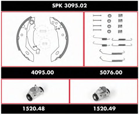 SPK 3095.02 REMSA Brake System Brake Set, drum brakes