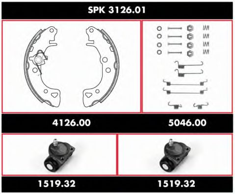 SPK 3126.01 REMSA Brake System Brake Set, drum brakes
