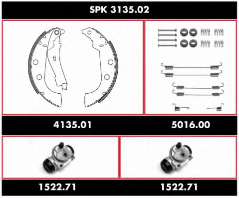 SPK 3135.02 REMSA Brake System Brake Set, drum brakes