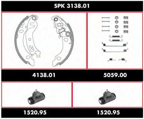 SPK 3138.01 REMSA Brake System Brake Shoe Set