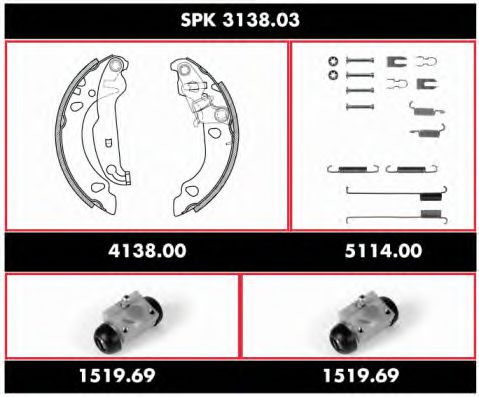 SPK 3138.03 REMSA Brake System Brake Shoe Set