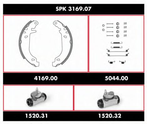 SPK 3169.07 REMSA Brake System Brake Set, drum brakes