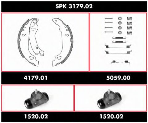 SPK 3179.02 REMSA Brake Shoe Set