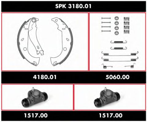 SPK 3180.01 REMSA Brake System Brake Shoe Set
