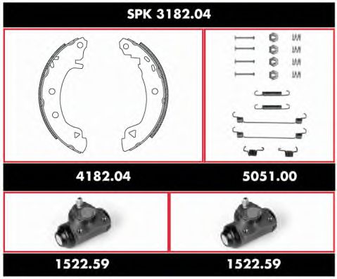 SPK 3182.04 REMSA Brake System Brake Shoe Set