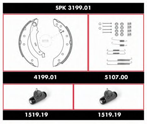 SPK 3199.01 REMSA Brake System Brake Set, drum brakes