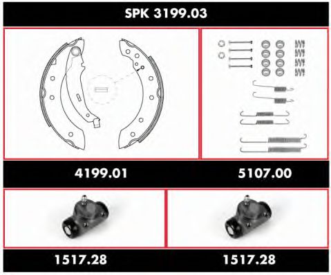 SPK3199.03 REMSA Brake Set, drum brakes