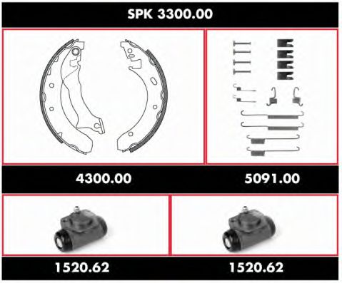 SPK 3300.00 REMSA Brake System Brake Shoe Set