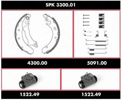 SPK 3300.01 REMSA Brake System Brake Shoe Set