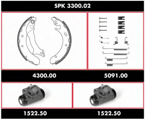 SPK 3300.02 REMSA Brake System Brake Shoe Set