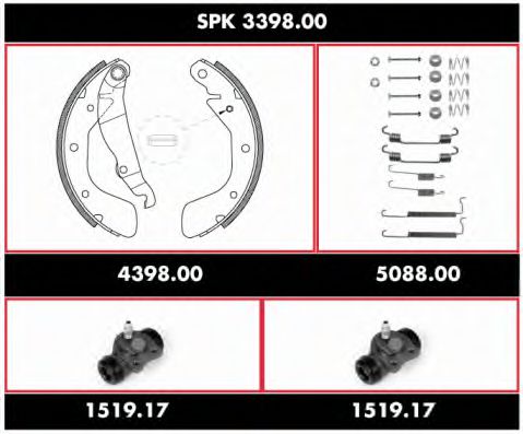 SPK 3398.00 REMSA Тормозная система Комплект тормозных колодок